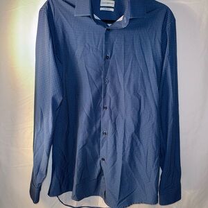 Lucky Brand Navy Checkered Men's Dress Shirt, slim fit, medium